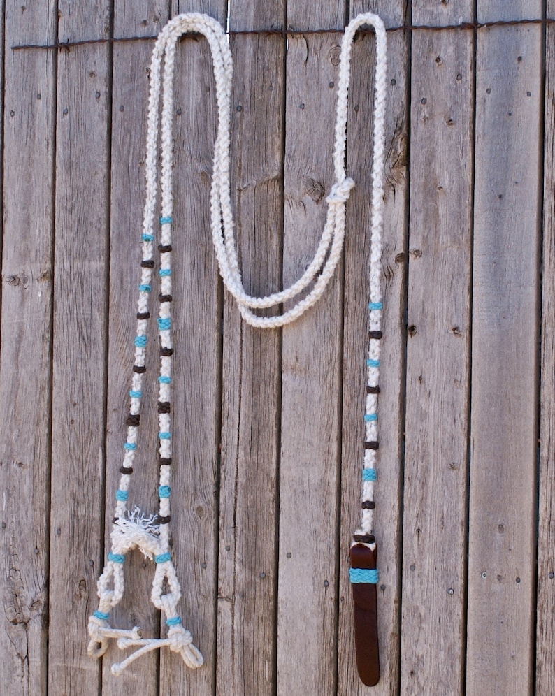 Hand-braided Nylon Ranch Rope Romal Rein Extra Long 60 Long Reins ...