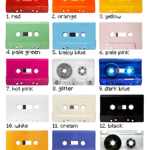 Custom Mixtape Cassettes Personalised Audio Cassettes with Custom Artwork Options & Multiple Colour Choices 90 min length image 2