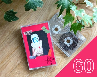 Cassettes Mixtape personnalisées - Cassettes audio personnalisées avec options d'illustrations personnalisées et choix de couleurs multiples - Durée de 60 min