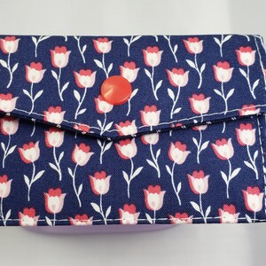 Estuche tipo billetera con tarjetero de tela para organizar tarjetas de visita, tarjetas de regalo, tarjetas de crédito, tarjetas de fidelización, documentos de identidad, dinero en efectivo, control de la natalidad o auriculares