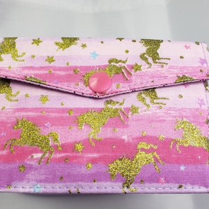 Estuche tipo billetera con tarjetero de tela para organizar tarjetas de visita, tarjetas de regalo, tarjetas de crédito, tarjetas de fidelización, documentos de identidad, dinero en efectivo, control de la natalidad o auriculares