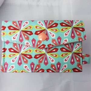 Estuche tipo billetera con tarjetero de tela para organizar tarjetas de visita, tarjetas de regalo, tarjetas de crédito, tarjetas de fidelización, documentos de identidad, dinero en efectivo, control de la natalidad o auriculares