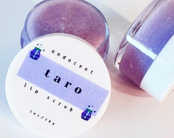 Taro Lip Scrub - Lip Exfoilant Moisturizing Sugar Lip Scrub Made with all Natural Ingredients and Flavor Oil