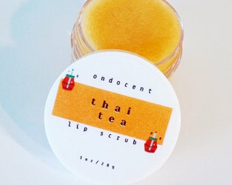 Thai Milk Tea Lip Scrub - Made with all Natural Ingredients, Sugar, and Flavor Oil , Boba Lip Care, Lip Scrub for Boba Lover