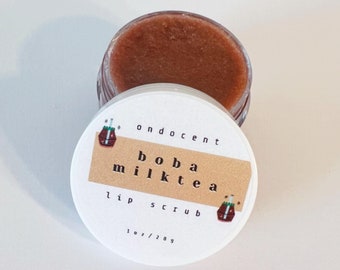 Boba Milk Tea Lip Scrub - Made with all Natural Ingredients and Flavor Oil