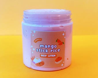 Mango Sticky Rice Body Lotion - Moisturizing, Non Greasy Mango Body Lotion, Mango Hand Lotion, Mango Body Butter, Gourmand Scent Body Lotion