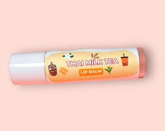 Thai Tea Lip Balm - Boba Lip Gloss, Moisturizing Lip Balm, Hydrating Lip Polish, Lip Balm for Boba Lover, Thai Tea Milk Tea Lip Gloss