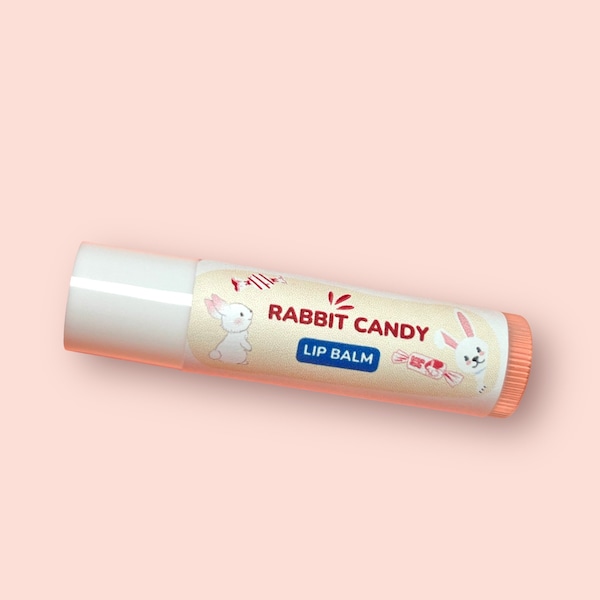 White Rabbit Candy Lip Balm - Rabbit Candy flavored lip balm. Hydrating and moisturizing lip balm for chapped and cracked lips