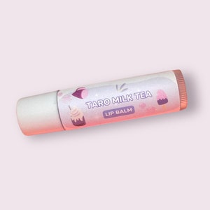 Taro Lip Balm - Taro Milk Tea Lip Balm for dry and chapped lips. Gift for Boba lovers! Hydrating and moisturizing lip balm