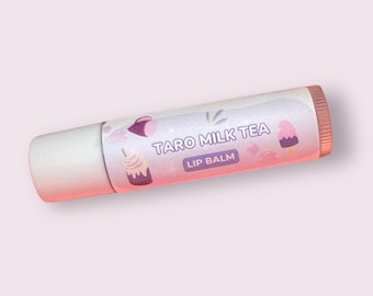 Taro Lip Balm - Taro Milk Tea Lip Balm for dry and chapped lips. Gift for Boba lovers! Hydrating and moisturizing lip balm