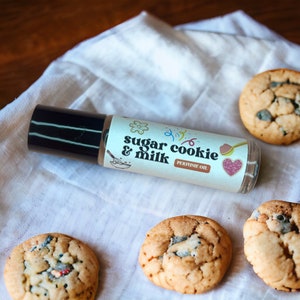 Sugar Cookie & Milk Perfume Roll On - Travel Size Sugar Cookie and Milk Perfume, Gourmand Perfume, Sugar Cookie Scent Parfume