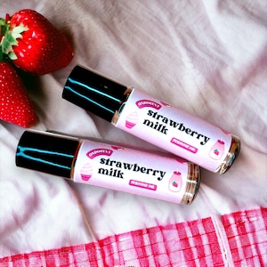 Strawberry Milk Perfume Roll On - Strawberry Milk Pefume, Strawberry Travel-Size Perfume, Strawberry Milk Scented Perfume Oil