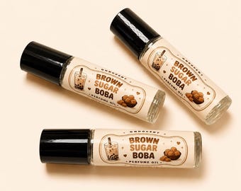 Brown Sugar Boba Perfume Oil Roll  On -Boba Perfume, Bubble Tea Fragrance, Boba Milk Tea Scented Perfume, Gourmand Perfume