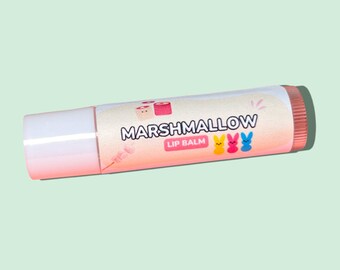 Marshmallow Lip Balm - Handmade Moisturizing Hydrating Lip Balm for Adults and Kids, Great add on for gift baskets