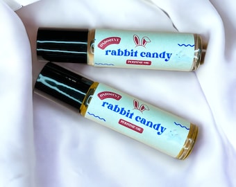 WHITE RABBIT CANDY Perfume Roll On - Travel sized perfume oil, White rabbit perfume, white rabbit fragrance, Gourmand Perfume