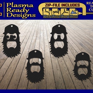 Beard Face Bottle Opener - SVG/DXF - Digital Download - Laser CNC Plasma Waterjet Beard Face Dxf - Beard Face Svg