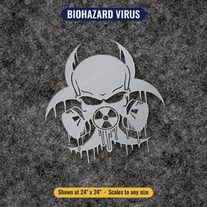 Biohazardvirus-klippfil SVG DXF – Garage Metal Art, CNC-plasmalaser (digital nedladdning) bild 4