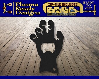 Zombie handflesopener - lasergesneden bestand (digitale download)