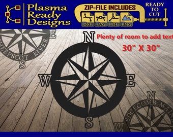 Compass Rose Cut File – CNC Plasma, Laser, Waterjet (Digital Download)
