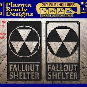 Fallout Shelter Sign - SVG/DXF - Digital Download - Laser CNC Plasma Waterjet - Fallout Shelter Dxf - Fallout Shelter Svg