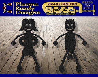 Mr Hotdog & Mrs Marshmallow - SVG/DXF - Digital Download - Laser CNC Plasma Waterjet - Marshmallow Hotdog Dxf - Hotdog Marshmallow Svg