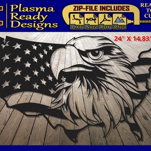 Adlerfahne USA - SVG / DXF - Digitaler Download - Laser CNC Plasmen Wasserstrahl -Adlerfahne Dxf