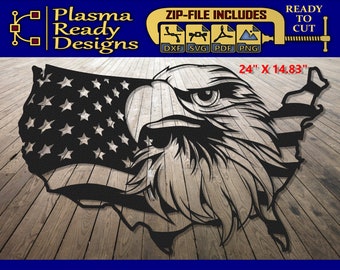 Eagle Flag United States - SVG/DXF - Digital Download - Laser CNC Plasma Waterjet -Eagle Flag Dxf -Eagle Flag Svg