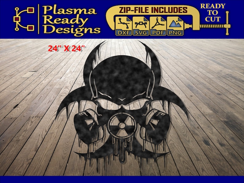 Biohazardvirus-klippfil SVG DXF – Garage Metal Art, CNC-plasmalaser (digital nedladdning) bild 2