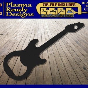 Elektrische gitaar flesopener - SVG/DXF - digitale download - Laser CNC Plasma Waterjet elektrische gitaar Dxf - elektrische gitaar Svg