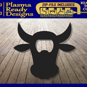 Apribottiglie Bull Head - SVG/DXF - Download digitale - Laser CNC Plasma Waterjet Bull Head Dxf - Bull Head Svg