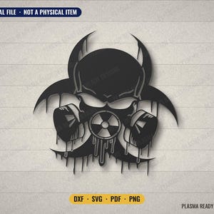 Biohazardvirus-klippfil SVG DXF – Garage Metal Art, CNC-plasmalaser (digital nedladdning) bild 1