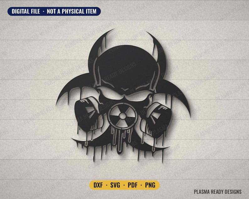 Biohazardvirus-klippfil SVG DXF – Garage Metal Art, CNC-plasmalaser (digital nedladdning) bild 1