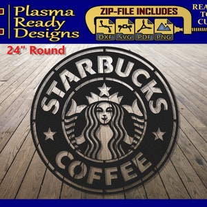 Starbucks Sign - SVG/DXF - Digital Download - Laser CNC Plasma Waterjet -Starbucks Sign Dxf -Starbucks Sign Svg