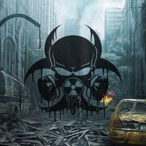 Biohazardvirus-klippfil SVG DXF – Garage Metal Art, CNC-plasmalaser (digital nedladdning) bild 3