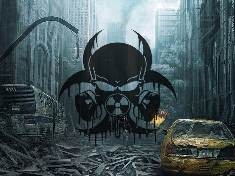 Biohazardvirus-klippfil SVG DXF – Garage Metal Art, CNC-plasmalaser (digital nedladdning) bild 3