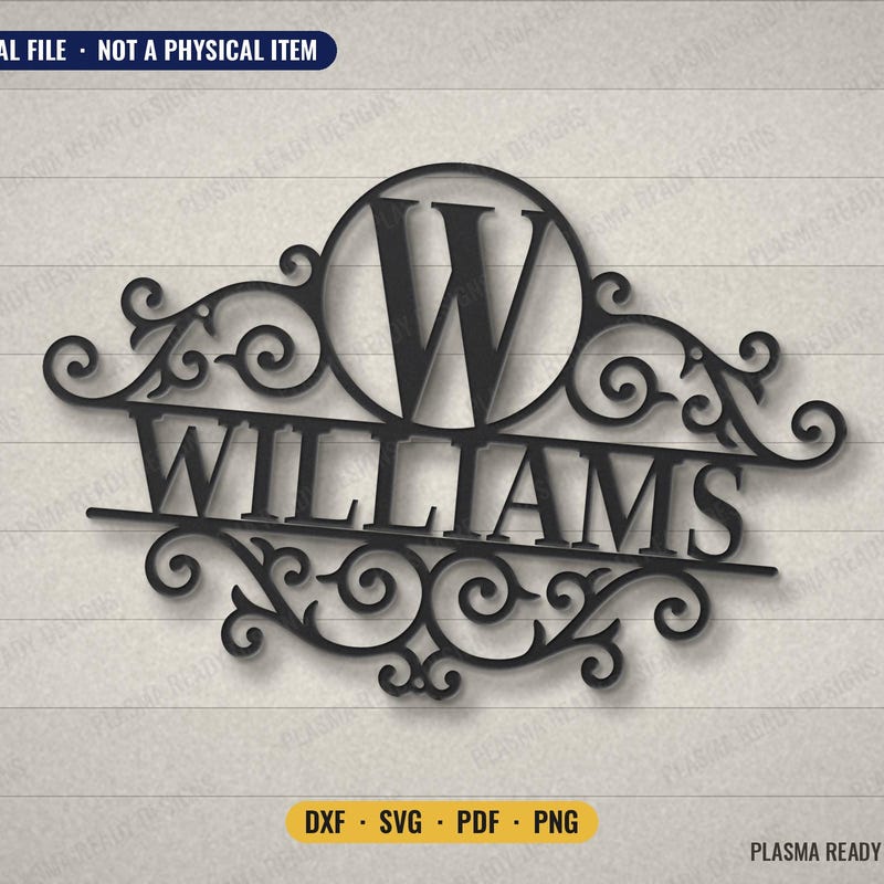 Custom Monogram Dxf File Metal Art With Name Dxf - Etsy