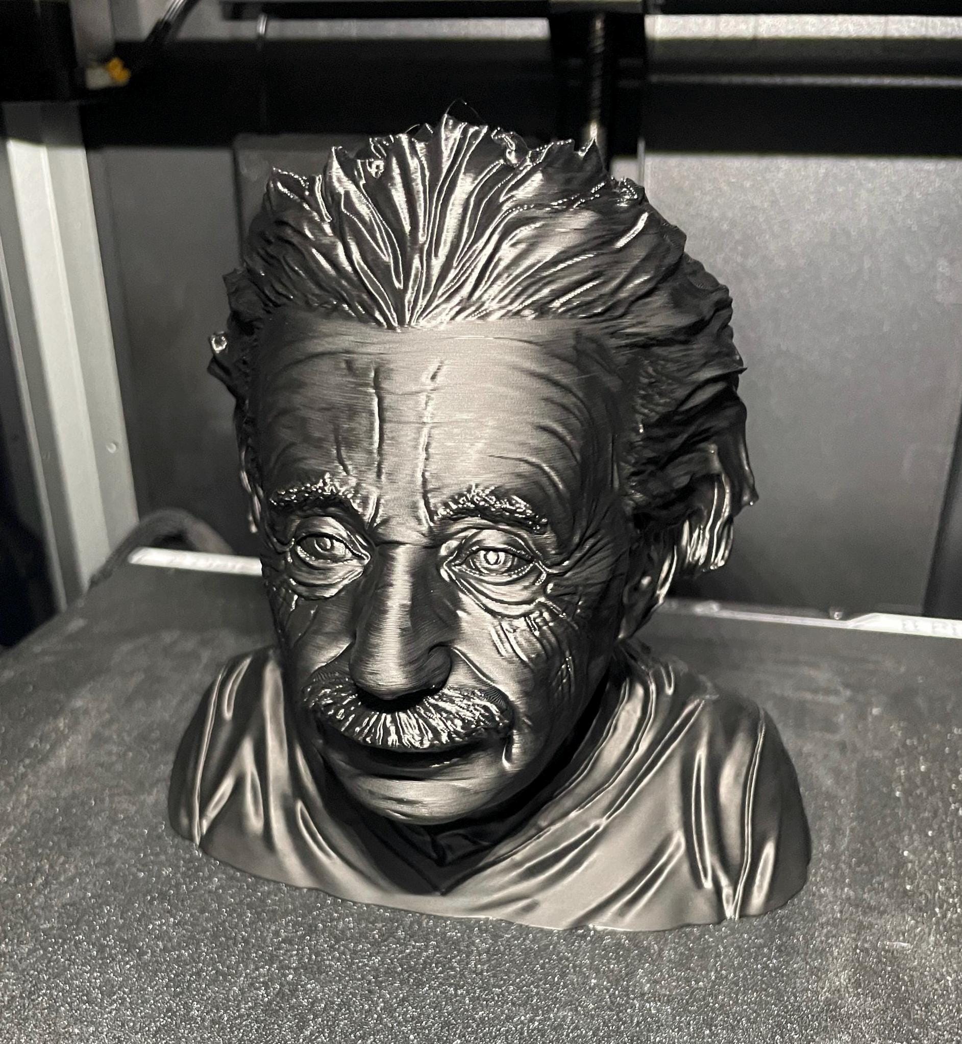 Albert Einstein 3D Printed Bust - Iconic Scientist Statue - Unique Desk Decor, Gift for Science Lovers!