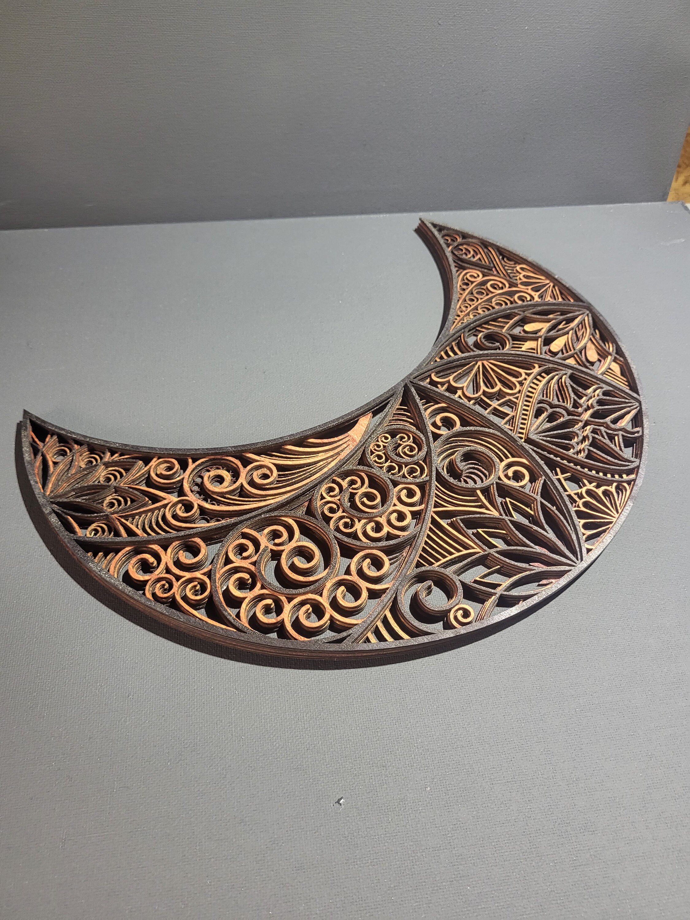 Boho Wooden Moon Wall Art Multi-layer - Etsy