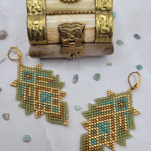 Queen Ik&#39;nal- Mayan inspired earrings