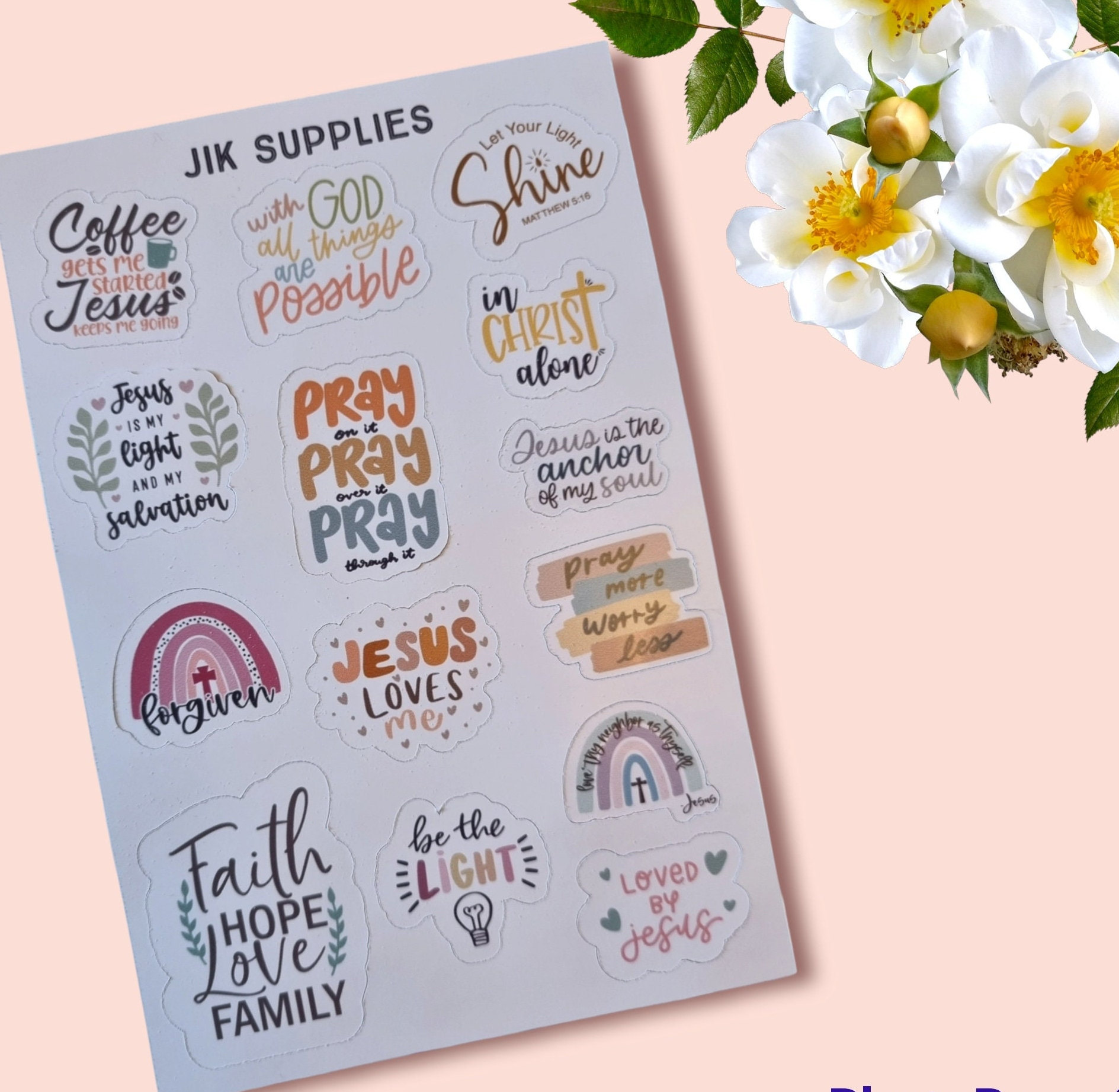 Bible Journal Floral Friendship Sticker Set Prayer Journal 