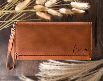 Chic Vegan Womens Wallet, Cash Envelope Wallet Women, Vegan Leather, Engraved Wallet, Cute Wallet, Wallet Women Cute, Bridesmaid gifts