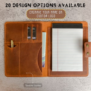 Leather A5 Engraved Portfolio Leather Journal, Leather Notebook Leather Padfolio, Client Gifts Corporate Gifts, Anniversary Gift for Him