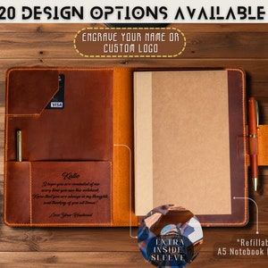 Personalized Leather Journal, a5 Leather Cover, Leather Folder, Leadership Gifts, Corporate Gifts for Clients, a5 Planner Cover, a5 Binder