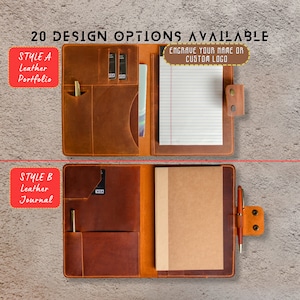 Portafolio de cuero personalizado A5, portafolio de cuero para hombres, portafolio para mujeres, portafolio grabado, portafolio de cuero, regalo de mentor para mujeres