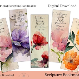 Floral Faith Bookmark/Scripture Bookmark/Love Bible Verses/Christian Art/Valentine Scripture/Printable Bookmark Download/ Illustrated Faith