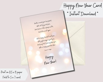 New Year Card, New Year printable card, Printable Christian Card, Happy New Year Card, Printable Holiday Card, New Year Card Digital, 2024