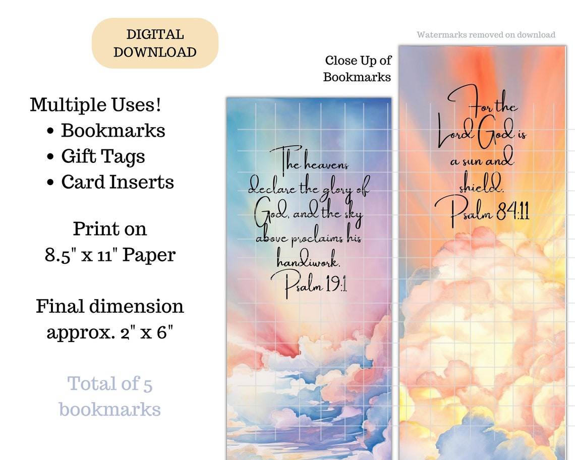 Scripture Bookmarks, Bible Verse Bookmarks, Faith Bookmarks, Printable