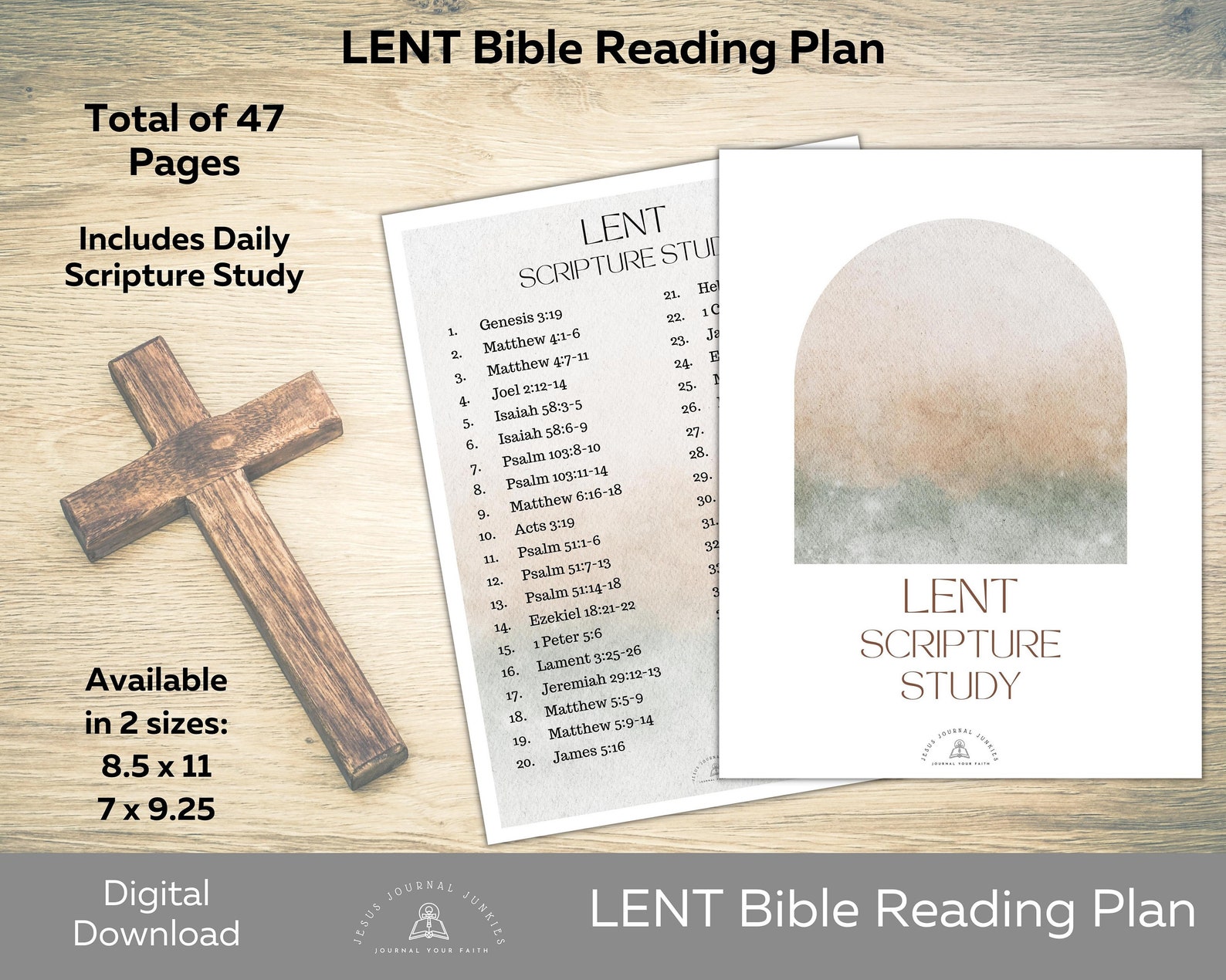 Lent Bible Reading Plan, Printable Lenten Study, Devotional Journal ...