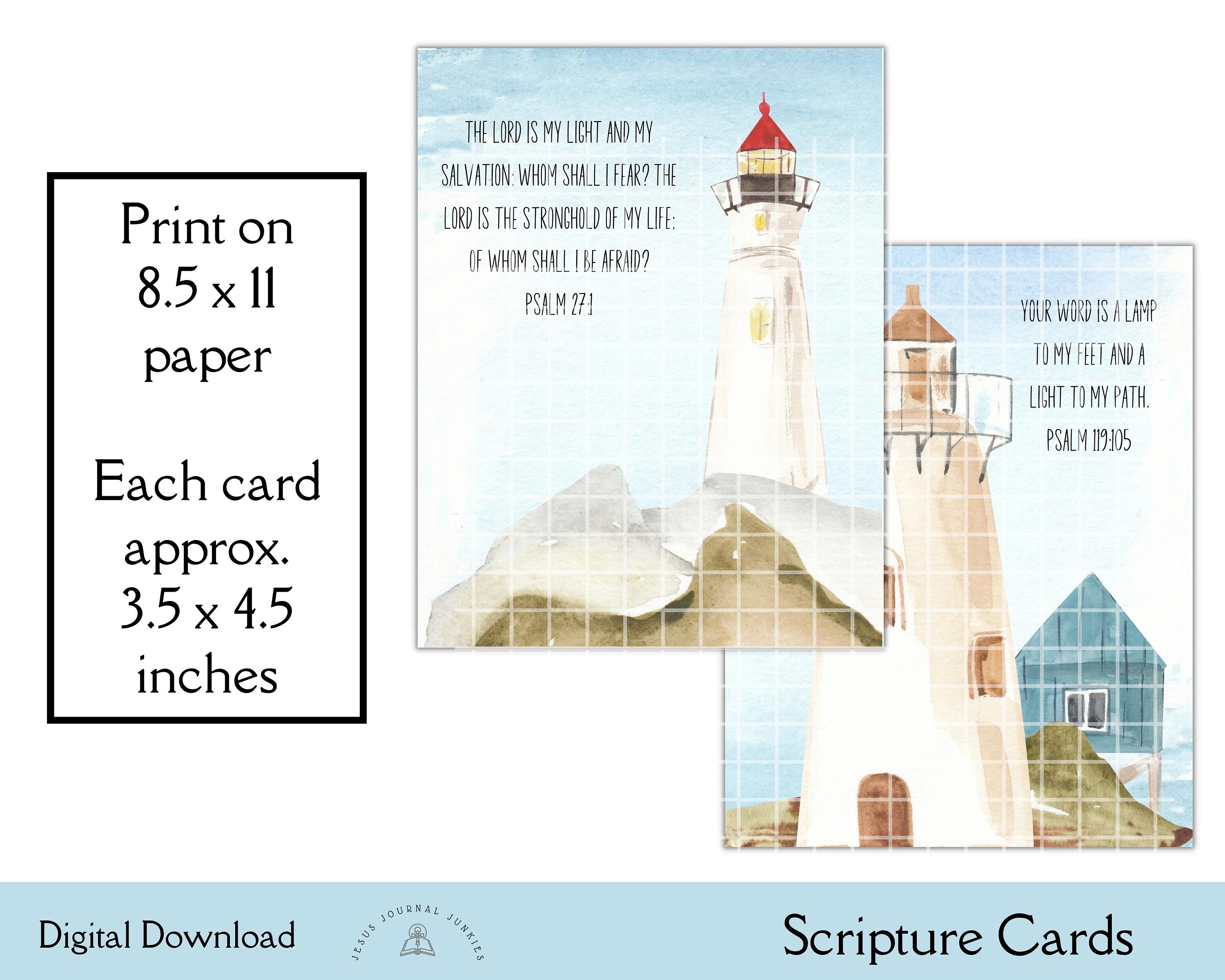 Printable Scripture Cards, Bible Verse Cards, Christian Encouragement ...