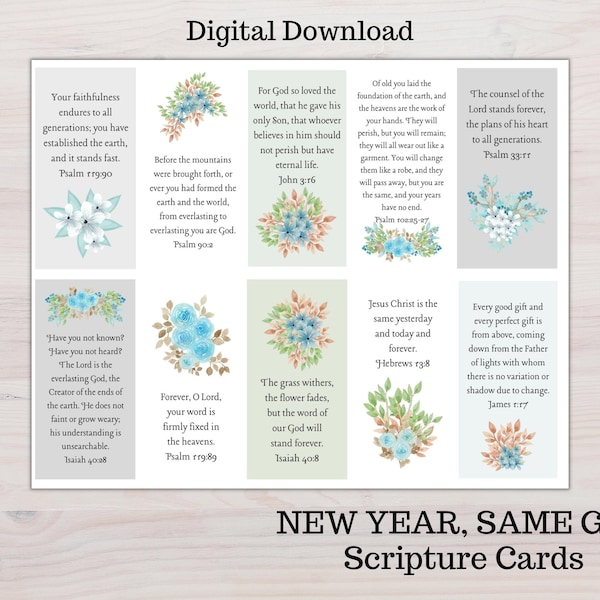 New Year Scripture Card, Scripture Memory Card, Bible Verse Card, Scripture study, January Scripture, Christian gift, Prayer card, Bible